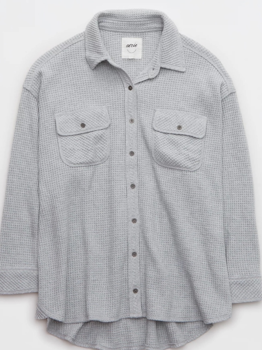 Aerie LumberJane Waffle Shirt Gray